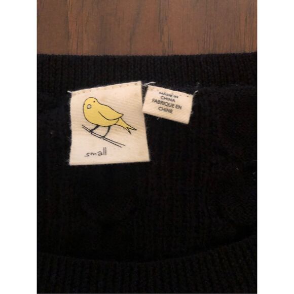 Antropología Yellow Bird Cable Knit 99%Wool Sweater SZ S - Picture 6 of 10